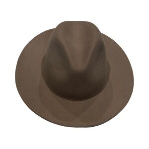 Classic Wide-Brim Felt Fedora in Brown